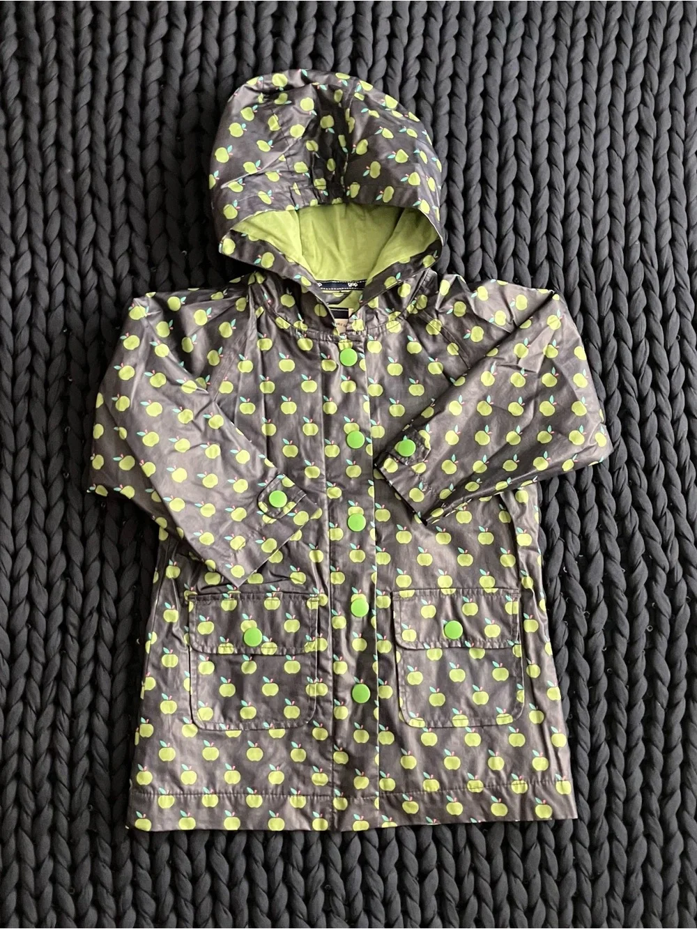 Kids Green and Navy Blue Raincoat - Picture 2 of 7